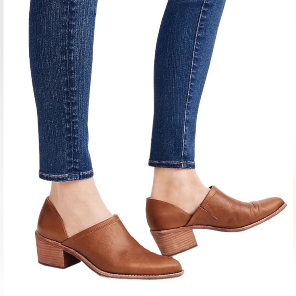 Madewell Brady Lowcut Bootie In Leather English Saddle Ankle Booties size 8.5